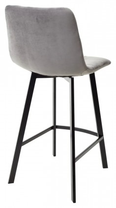 Полубарный стул CHILLI-QB SQUARE светло-серый велюр / черный каркас
