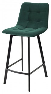 Полубарный стул CHILLI-QB SQUARE зеленый велюр / черный каркас
