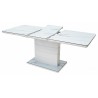 Стол обеденный ALTA 140 GREY-WHITE MARBLE/ WHITE глазурованное стекло