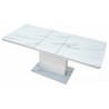 Стол обеденный ALTA 120 GREY-WHITE MARBLE/ WHITE глазурованное стекло