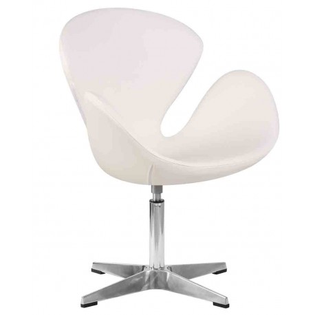 Кресло дизайнерское DOBRIN SWAN LMO-69А, экокожа, белый