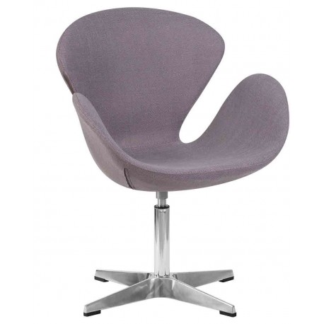 Кресло дизайнерское DOBRIN SWAN LMO-69А, ткань, серый