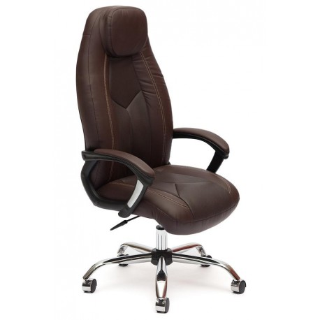 Кресло BOSS (хром), коричневый