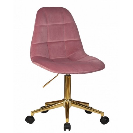 Офисное кресло для персонала DOBRIN DIANA LM-9800-Gold, розовый велюр