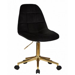 Офисное кресло для персонала DOBRIN DIANA LM-9800-Gold, черный велюр