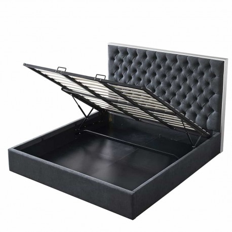 Кровать LBD1704 (160х200) серый с ящиком для белья