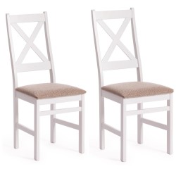 Комплект стульев CROSSMAN, white, ткань бежевая (Ford William 7), 2 штуки 