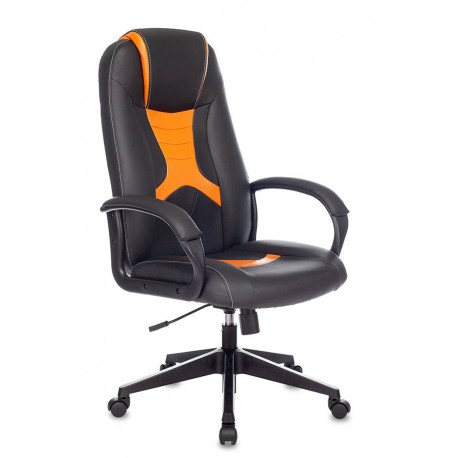 Кресло игровое TopChairs ST-CYBER 8  черный/оранжевый эко.кожа крестовина пластик