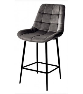 Полубарный стул ХОФМАН, цвет H-14 Графитовый, велюр / черный каркас