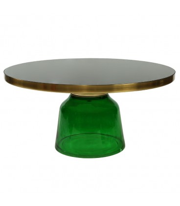 Столик кофейный odd, D75 см, черный/зеленый